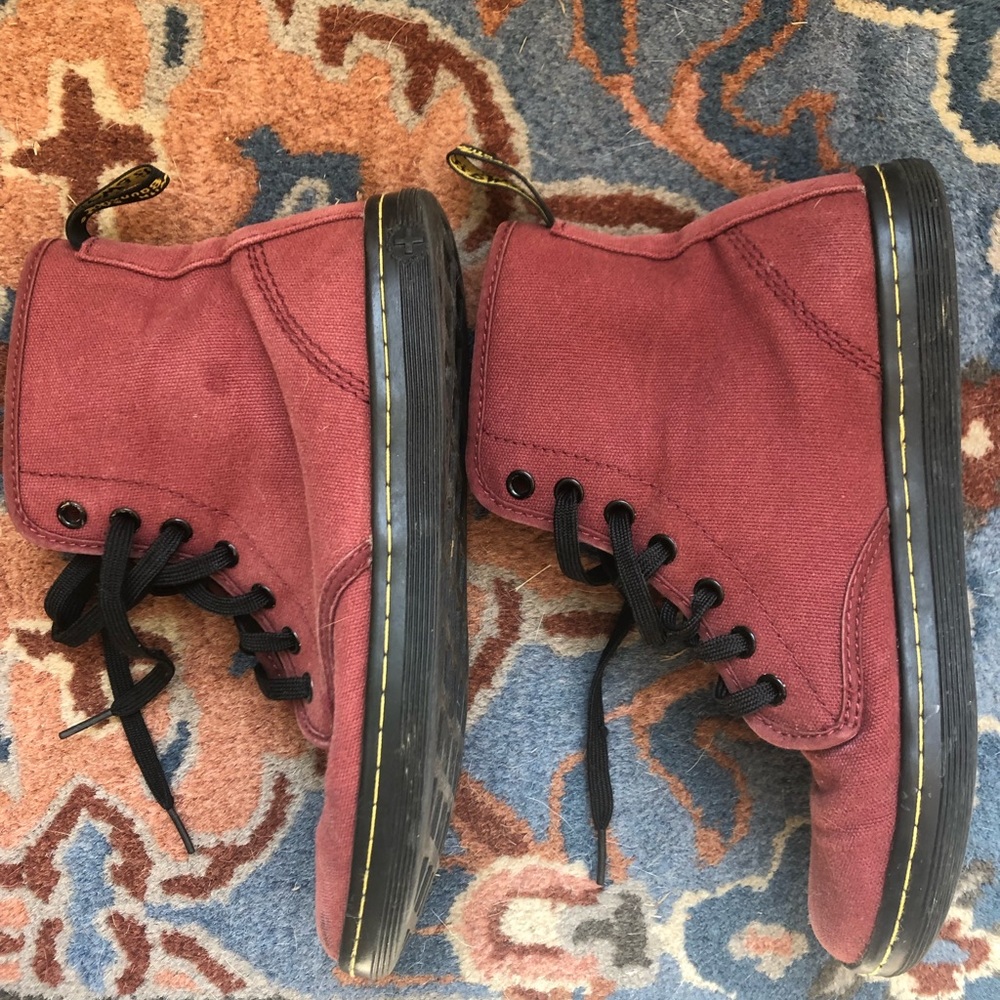 Doc Martens burgundy canvas hightops